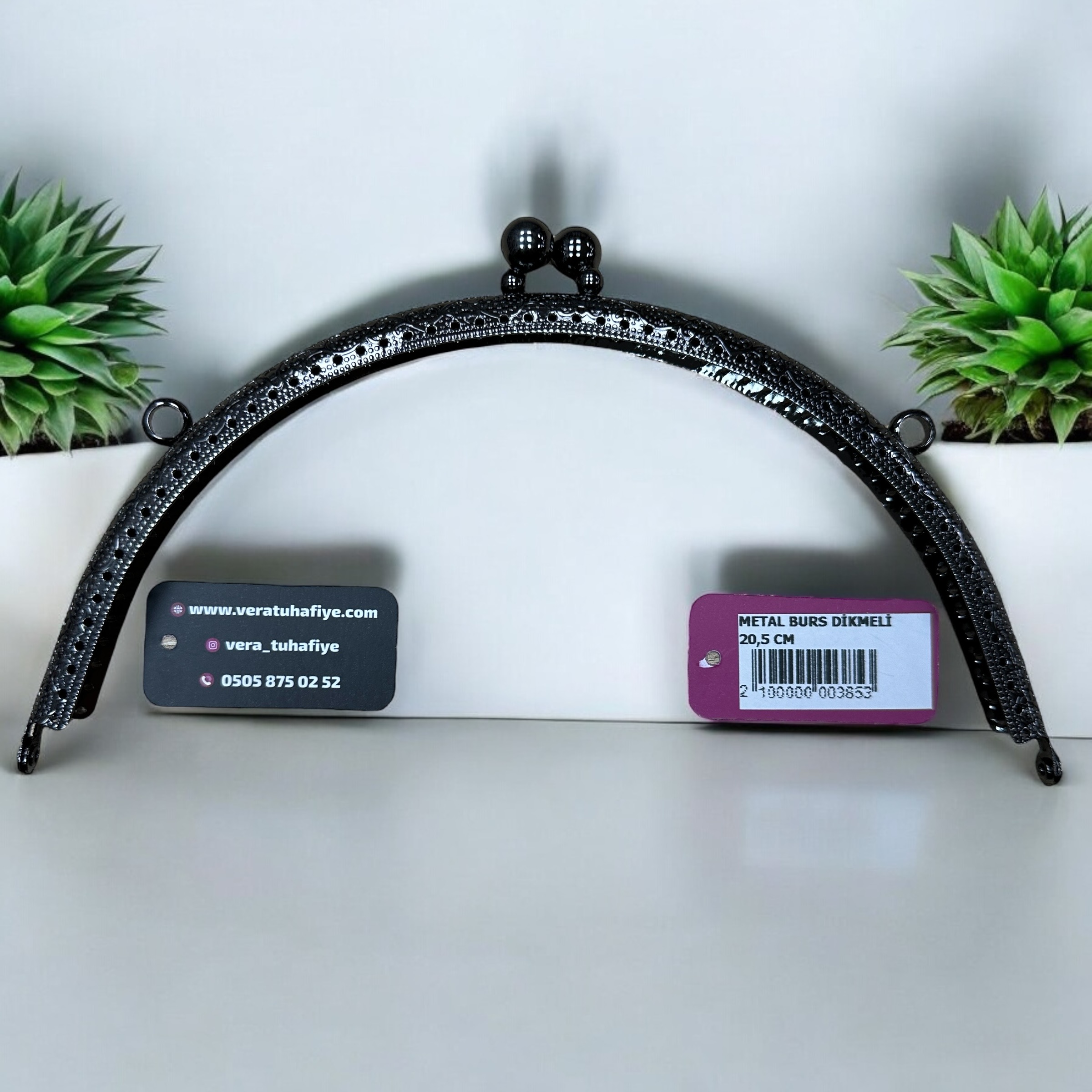 20.5 CM DİKMELİ BURS SİYAH